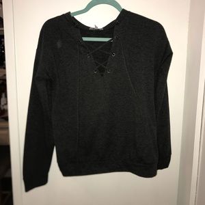 Charolette Russe Criss Cross Crewneck